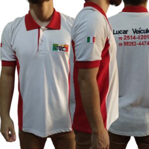 Uniformes personalizados, camiseta polo com estampa em bordado